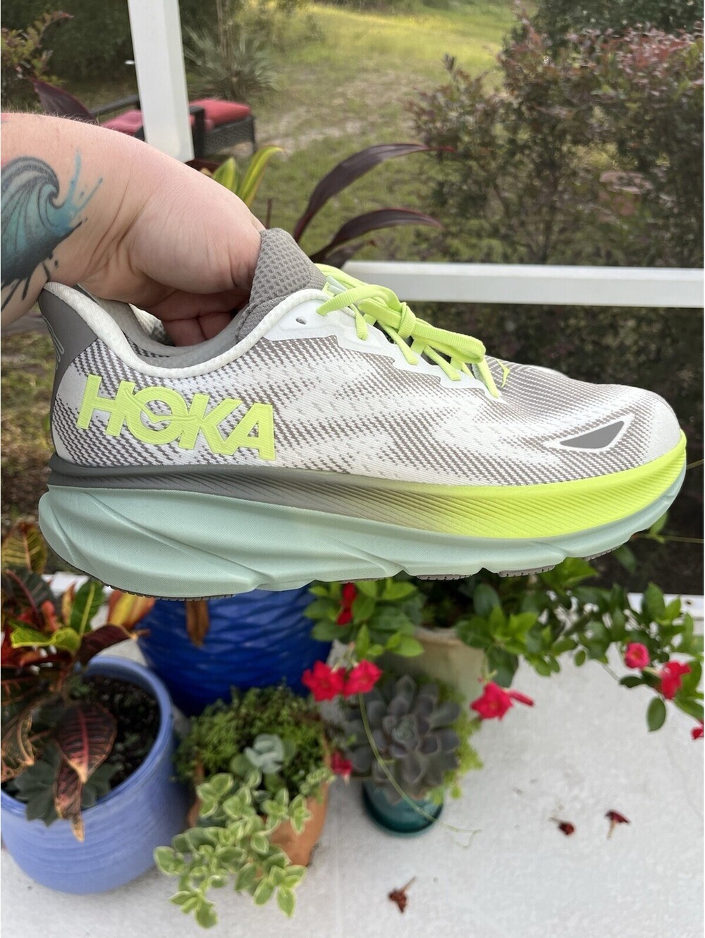 Hoka Clifton 9 GTX Running Shoes Men's Size 14 D Gore-Tex Weatherproof Trail NEW